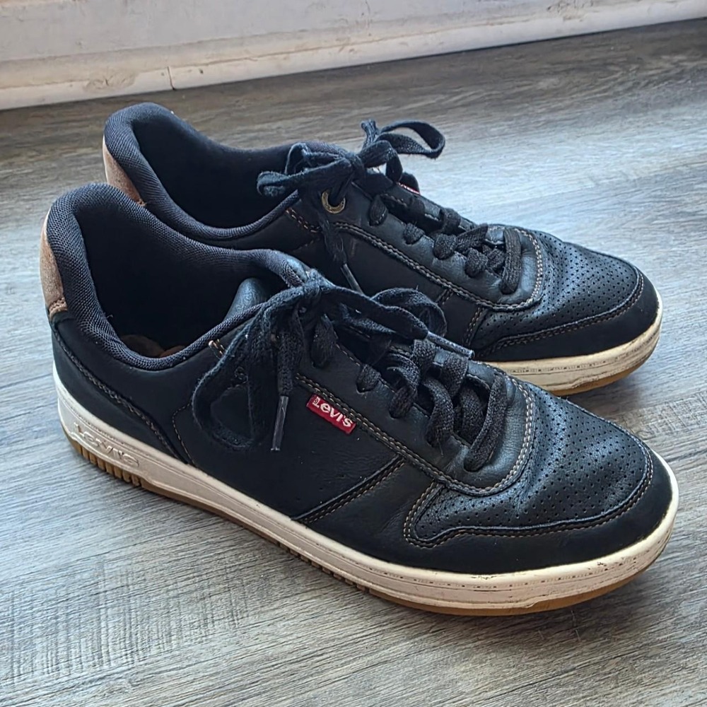 Levis Retro Streetwear Black Synthetic Leather Low Top Court Sneakers 50014219 9